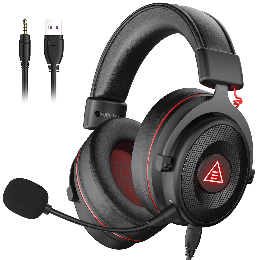 EKSA Gaming Headset, 7.1 Surround Sound PC Headset mit Noise Cancelling Mikrofon, USB & 3,5 mm Audio