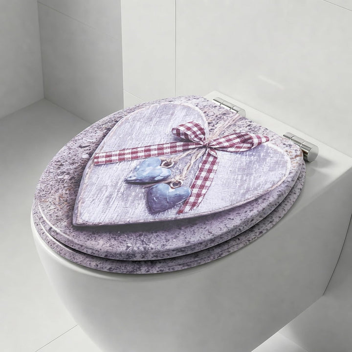 SINOBATH Premium WC Sitz mit Absenkautomatik – hochwertige Toilettendeckel aus Holz, viele bunte Mot
