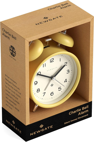 NEWGATE ® Charlie Bell Echo Alarm – Kleiner moderner Nachttischwecker – Schlafzimmerzubehör – Wecker