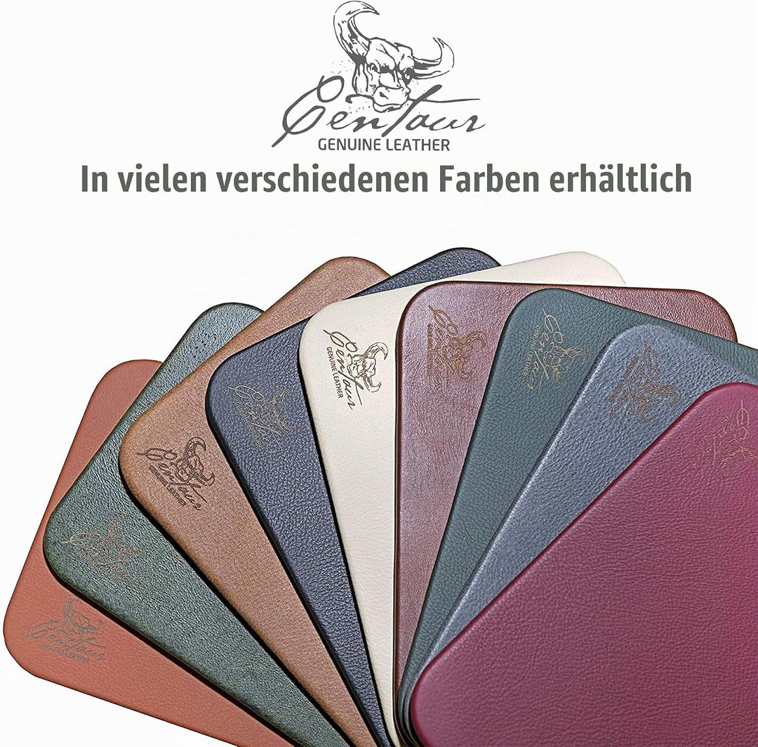 Centaur - Hochwertiges Leder Mousepad 25x18 cm nussbraun - Vintage Mauspad aus echtem Leder - Unterl