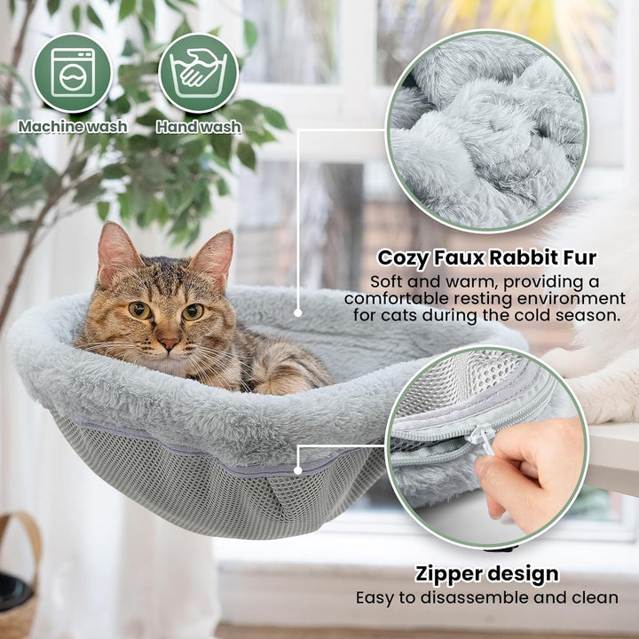 Katzen-Schreibtischbett – Ein-Klick-Faltung, versunkenes Design und platzsparendes halbrundes Katzen