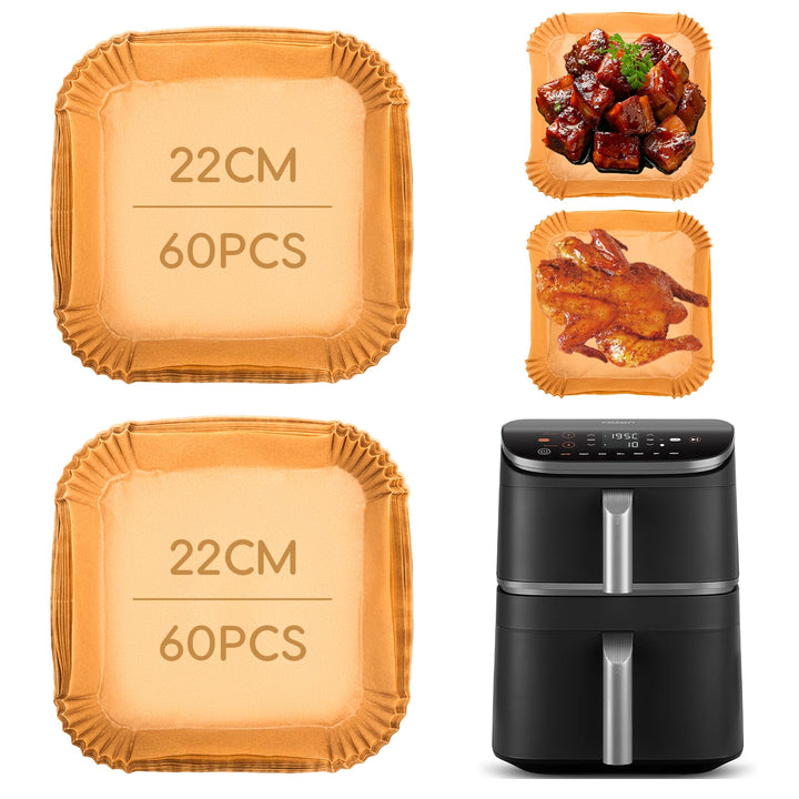120 Stück Backpapier für HeissLuftfritteuse Cosori Turbo Tower Pro Smart 10,8L , Airfryer Backpapier