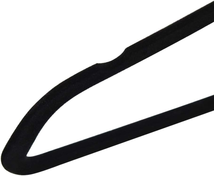 INLIFE 50 STK. Kleiderbügel-Set Anti-Rutsch Schwarz Samt,4.38kg,289921 Schwarz 50 STK., Schwarz 50 S