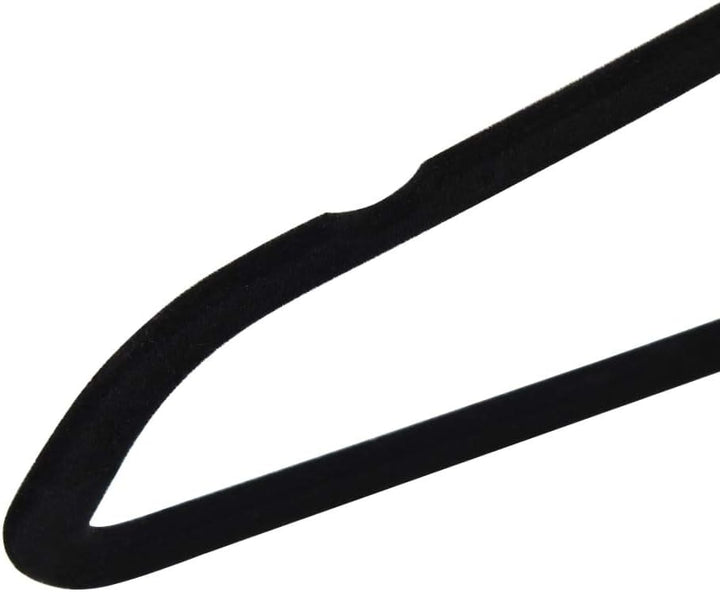 INLIFE 50 STK. Kleiderbügel-Set Anti-Rutsch Schwarz Samt,4.38kg,289921 Schwarz 50 STK., Schwarz 50 S