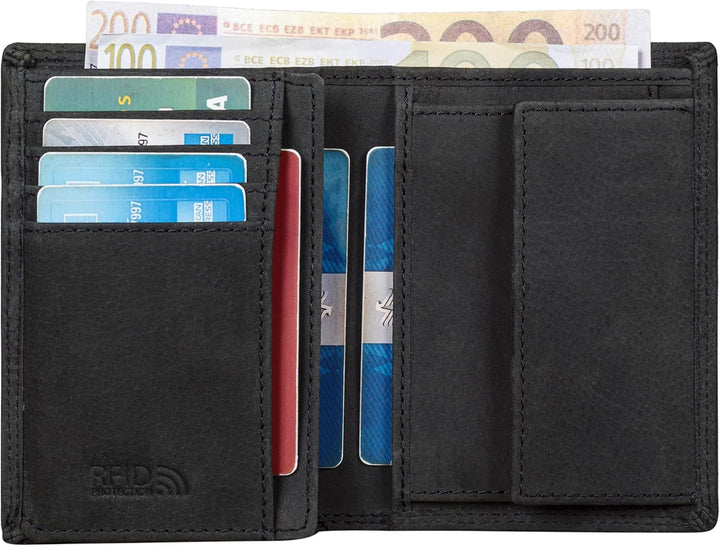 Benthill Herren Ledergeldbörse - Geldbeutel mit RFID-Schutz - Slim Portemonnaie für Herren - Echtem