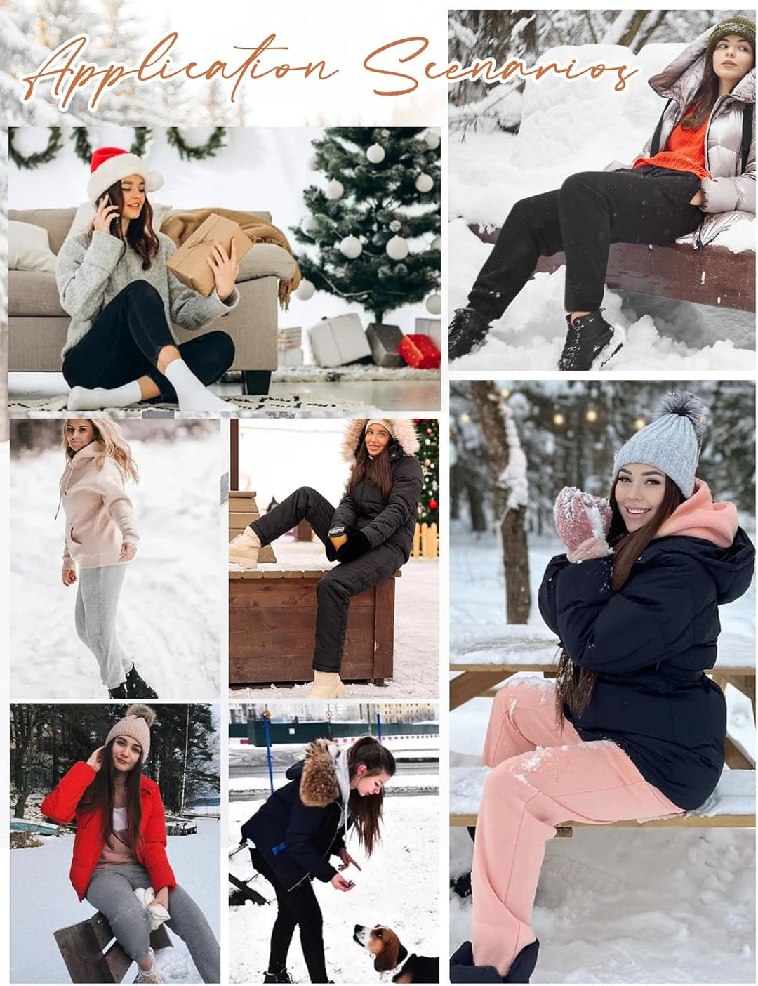 Gefütterte Jogginghose Damen Warm Fleece Freizeithose Winter Thermo Fleecehose High Waist Sweathose