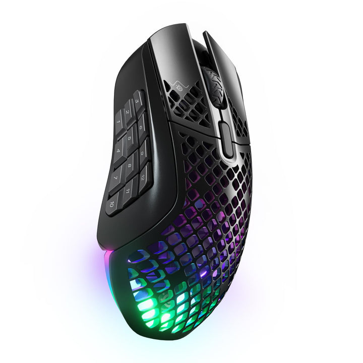 SteelSeries Aerox 9 Wireless Gaming-Maus – Ultraleicht für MMOs/MOBAs – 89 g Gewicht – 18 programmie