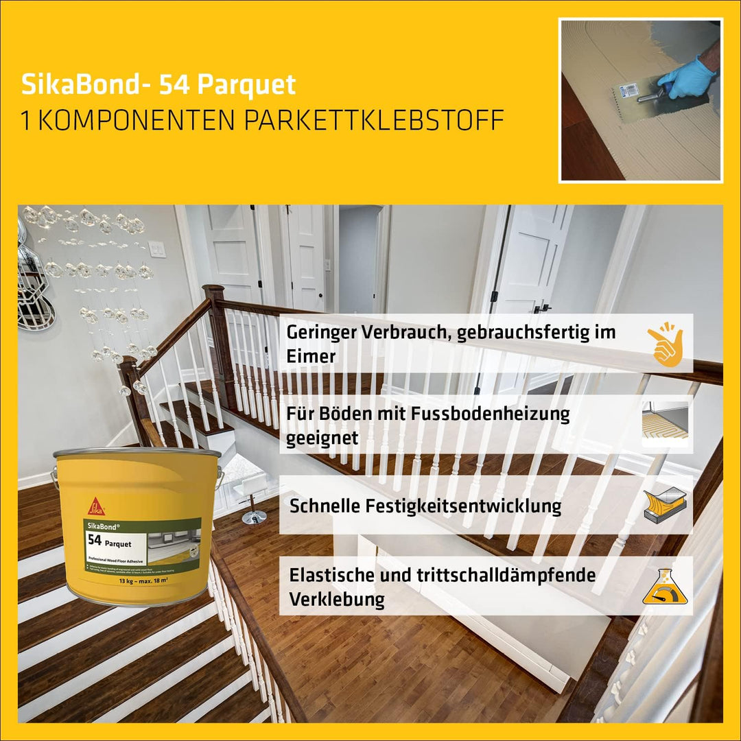 Sika - SikaBond-54 Parquet - Parkettkleber - sehr emissionsarm - braun - 13kg, 13kg