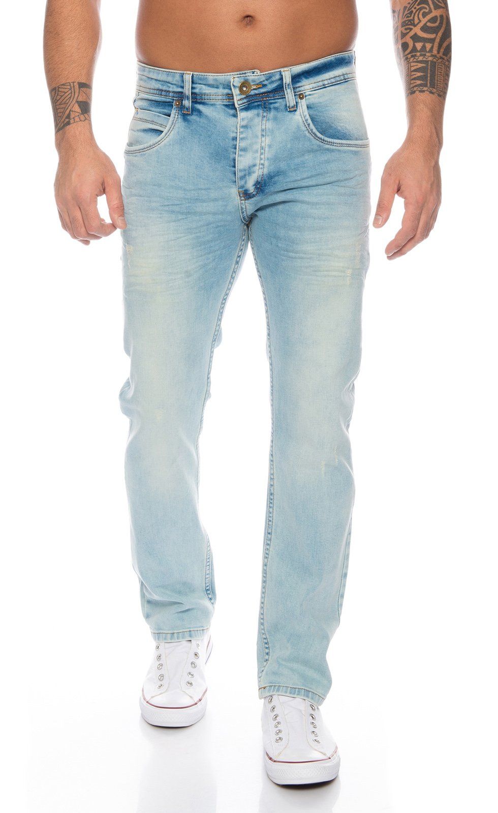 Rock Creek Herren Jeans Hose Denim Stretch Regular Fit Jeanshose Stonewashed W29-W44 29W / 30L Rc-21