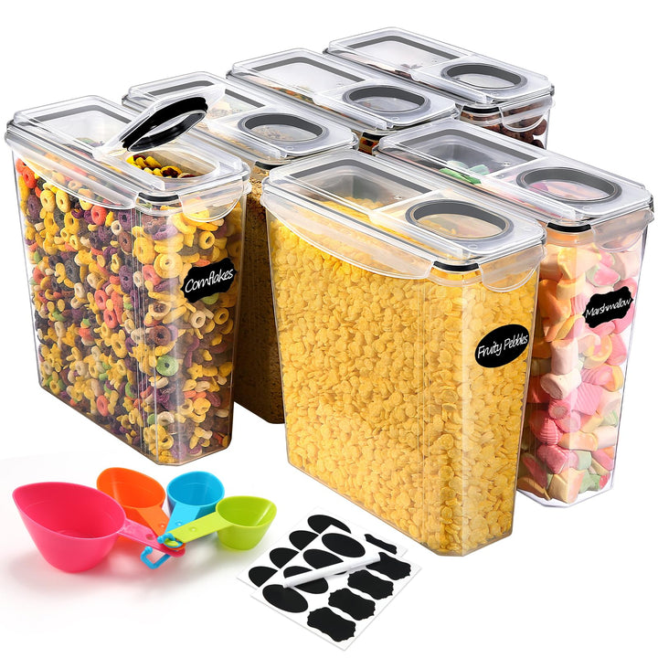 YASHE 6 Stücke Vorratsdosen Set 3.7L, Vorratsdosen mit Deckel Luftdicht, Kunststoff BPA freie Küche