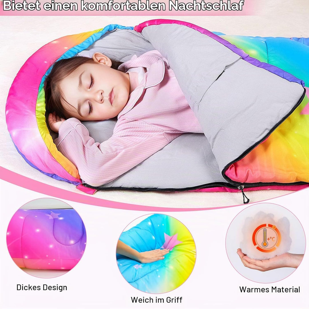 MHJY Shlafsack Camping für Jungen und Mädchen, Schlafsack Kinder ideal für Outdoor Camping Wandern B