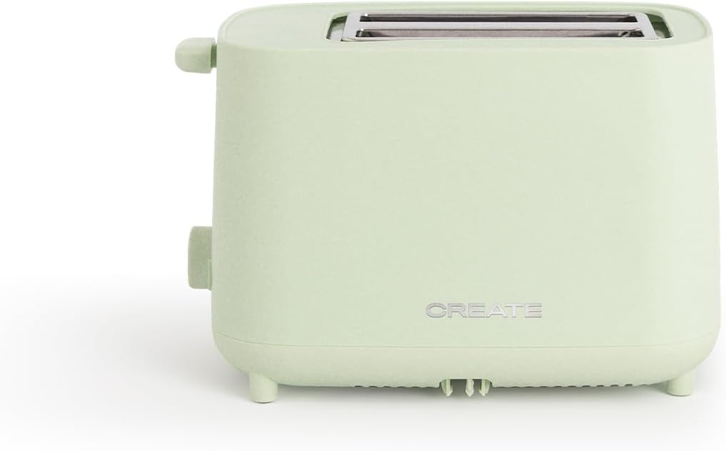 CREATE/TOAST STUDIO/Toaster Pastellgrün / 6 Leistungsstufen, Krümelschublade, Thermostat, Auftauen,
