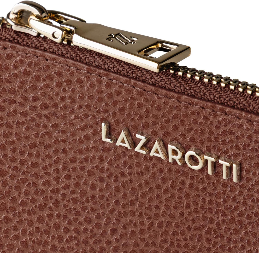 Lazarotti Bologna kompaktes Leder Kreditkartenetui für Damen | mit Reissverschlussfach, 4 Kartenfäch