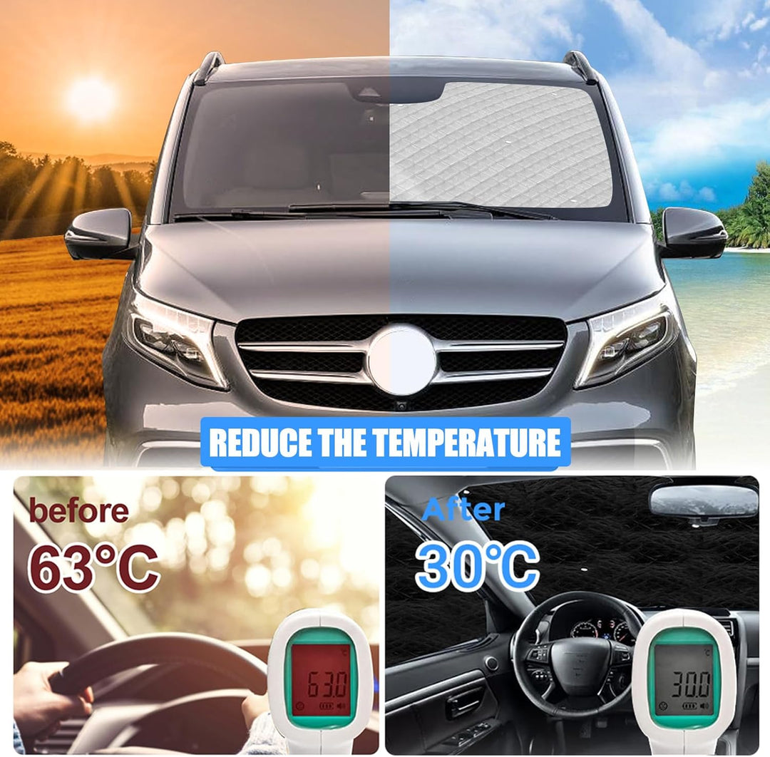 Wohnmobil Windschutzscheibe Sonnenschutz kompatibel mit Mercedes-Benz VITO II W639 2003-2014, Sonnen