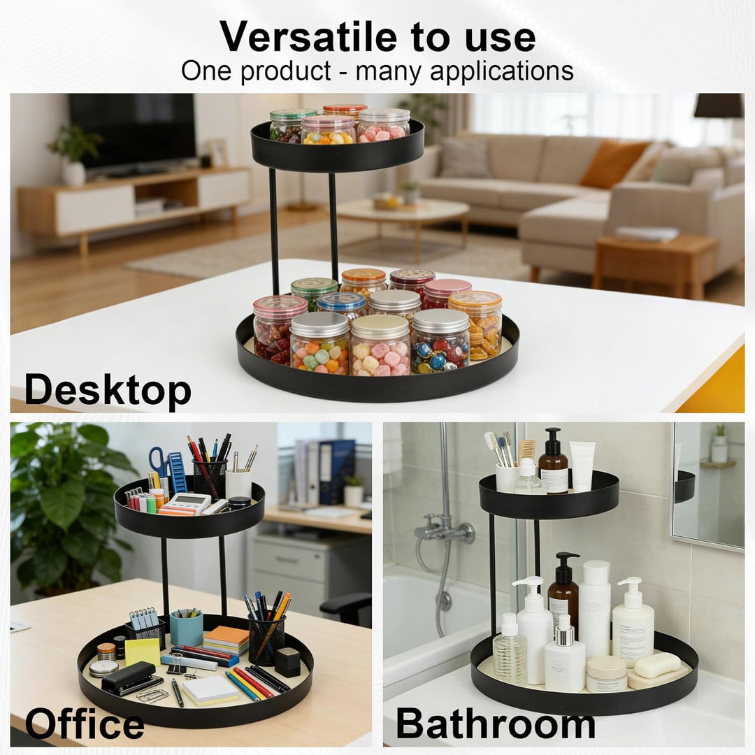 Make up Organizer für Schminktisch, Parfüm Organizer aus Metall 2 Stöckig, Kosmetik Aufbewahrungsreg