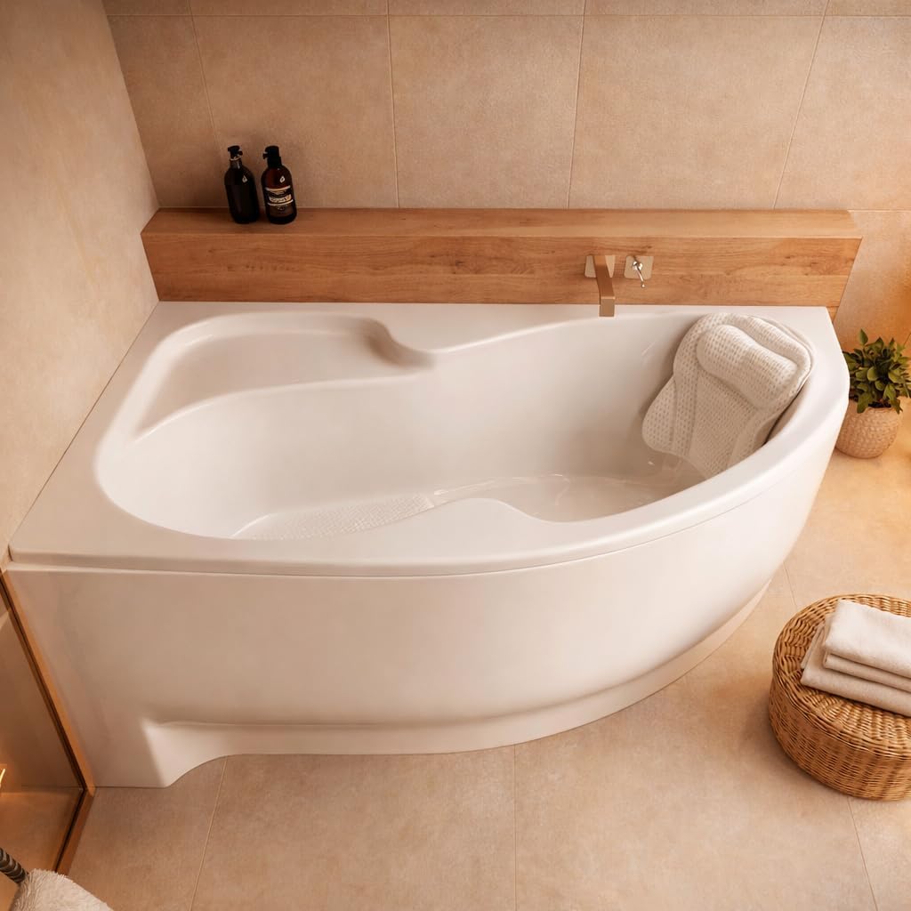 ECOLAM® Eckbadewanne WELA 170x100 cm LINKS mit Acrylschürze| Badewanne Acrylwanne Acryl + Schürze +