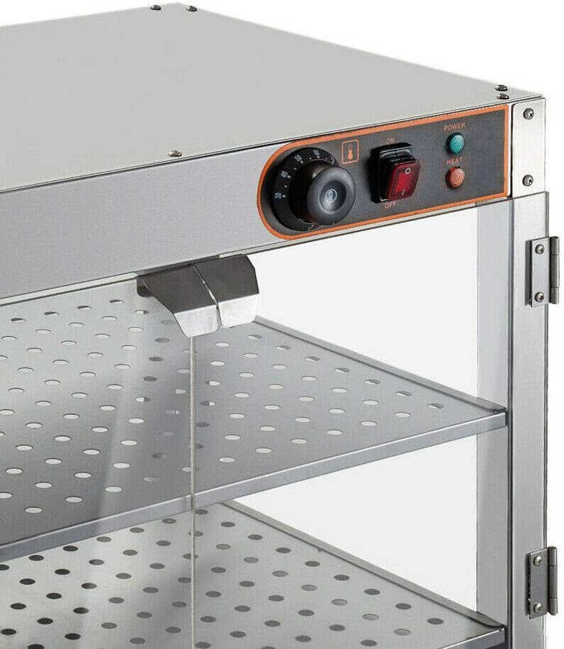 KinHall Warmhaltevitrine Heissetheke Aufsatzvitrine Warmhaltetheke 30°C bis 85°C mit 2 Edelstahlrahm