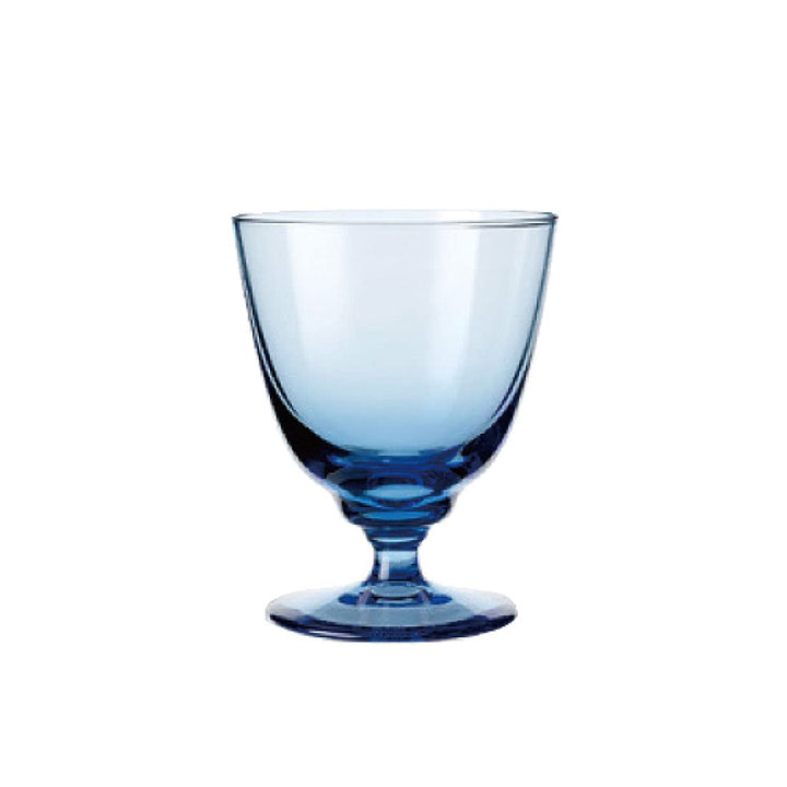 Holmegaard Glas mit Fuss 35 cl Flow aus mundgeblasenem Glas für Getränke, blau, Blau