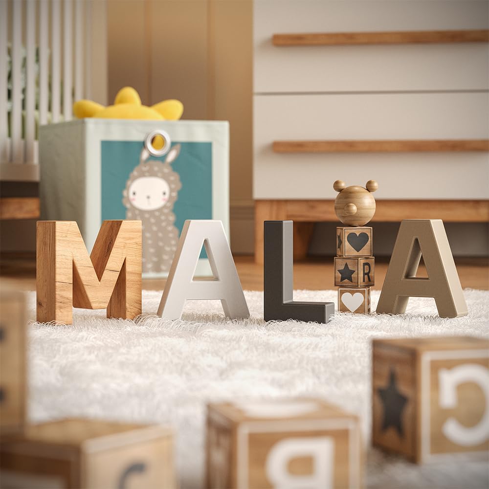 VitaliSpa Wandregal Kinderzimmer Malia, Weiss/Artisan, 70 x 20 cm, zur Wandbefestigung für Aufbewahr