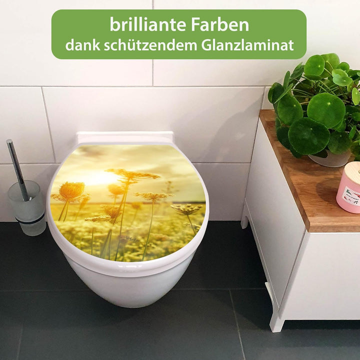 banjado Toilettendeckel mit Absenkautomatik 44,5x37cm - Soft Close Toilettensitz - WC Sitz mit Absen