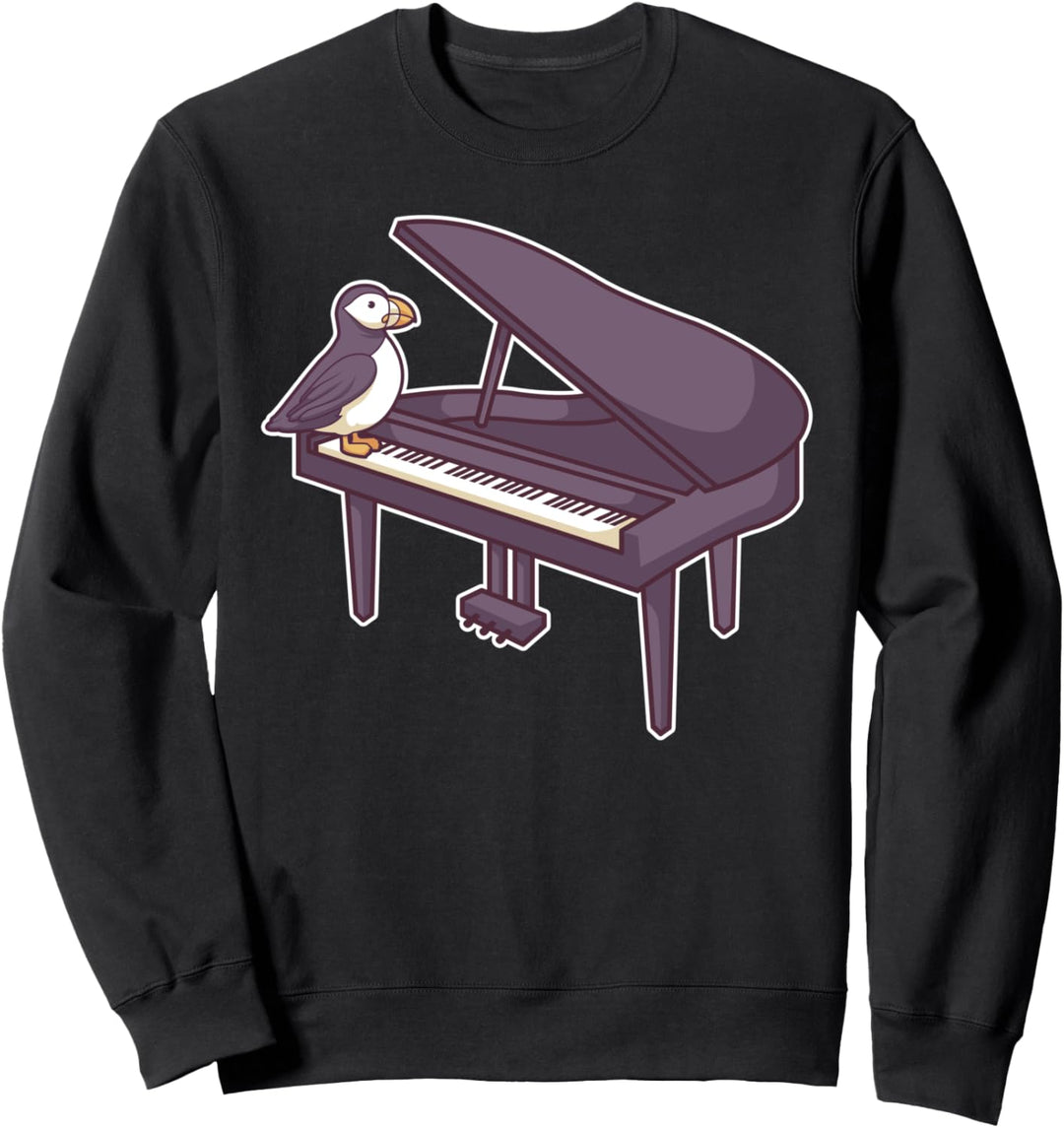 Pianist Klavierspieler Tier Flügel Piano I Papageientaucher Sweatshirt