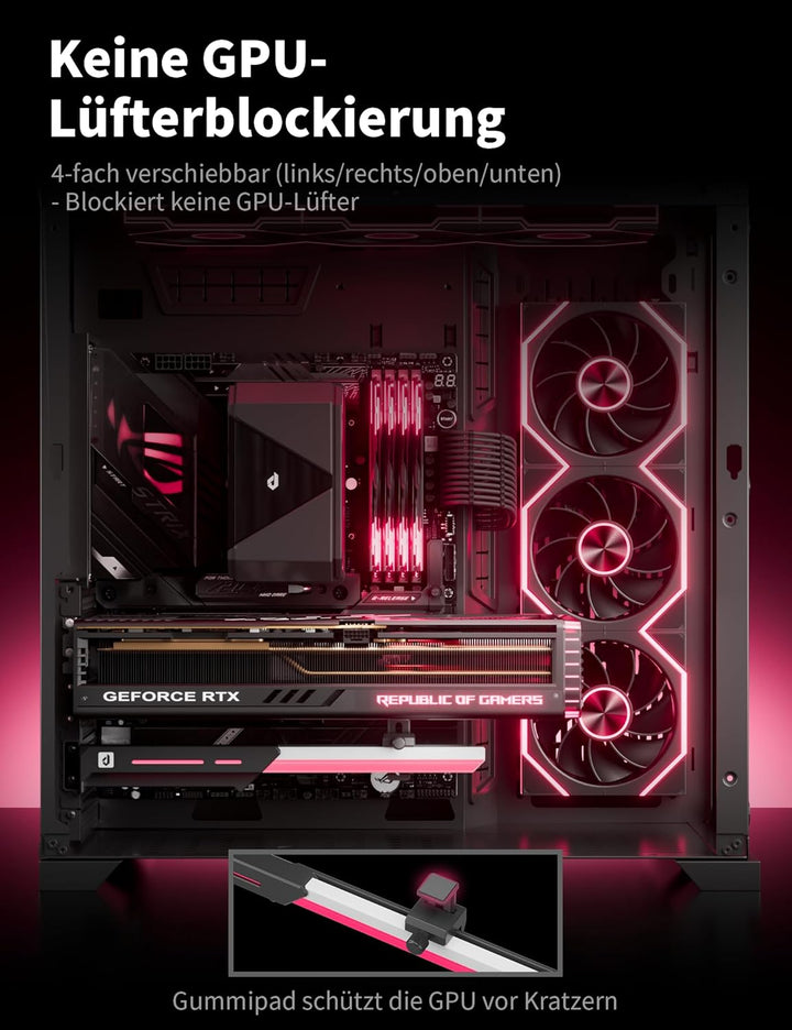 upHere GPU Halterung,ARGB Grafikkarten Halter/GPU Support mit 5V-ARGB-Beleuchtung,Verstellbare Grafi