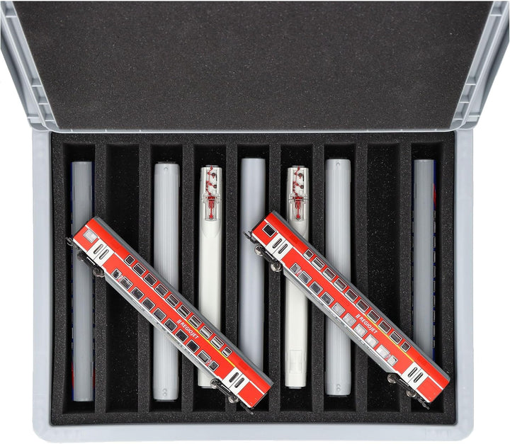 Feldherr Eurobox 40 x 30 cm Set für Modelleisenbahnen - Spur TT - 9 Fächer - Schaumstoffeinlage für