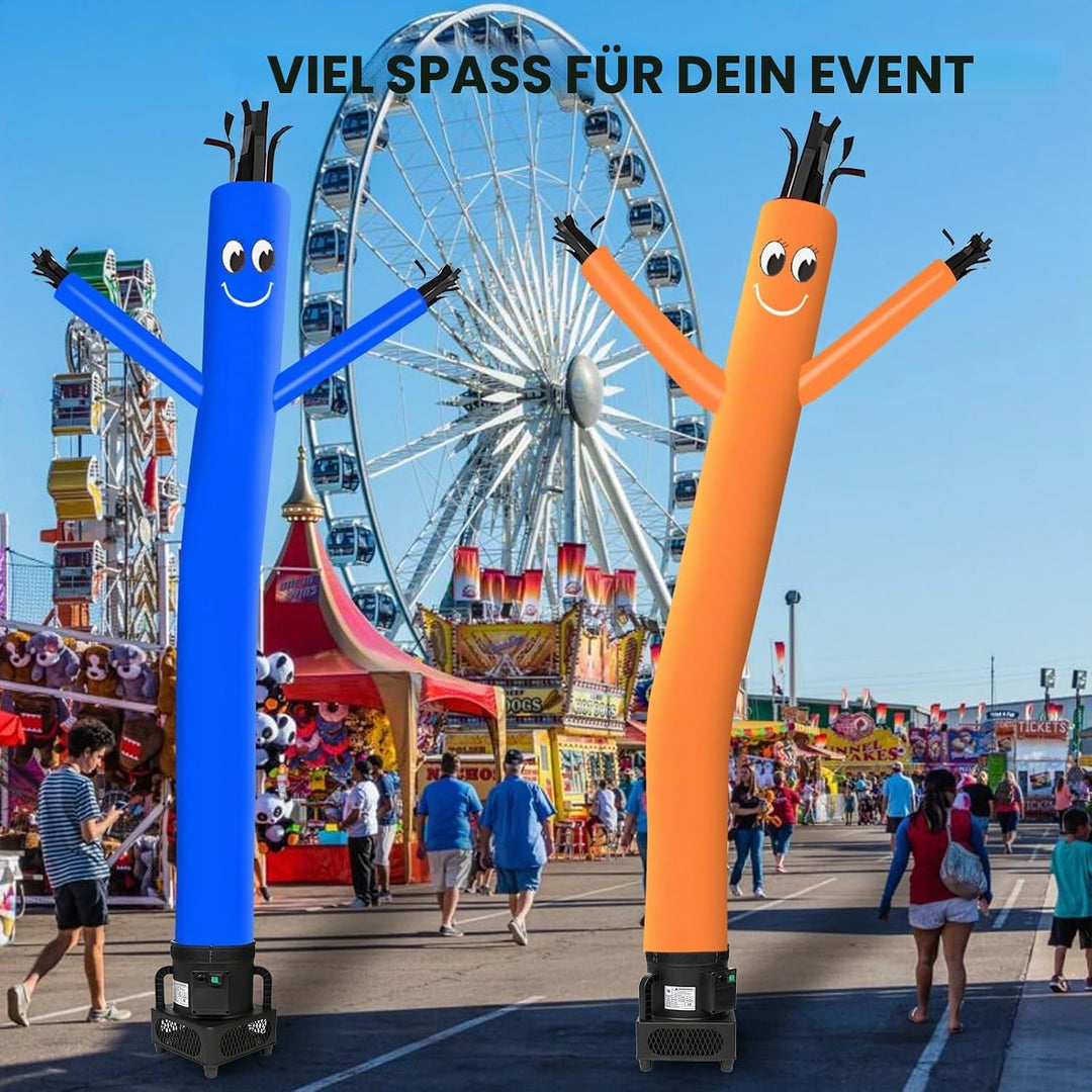 MOUNTO 1,8 m Fliegenpuppe Tänzerin mit 1/3 PS Gebläse, Komplett-Set (blau), Blau