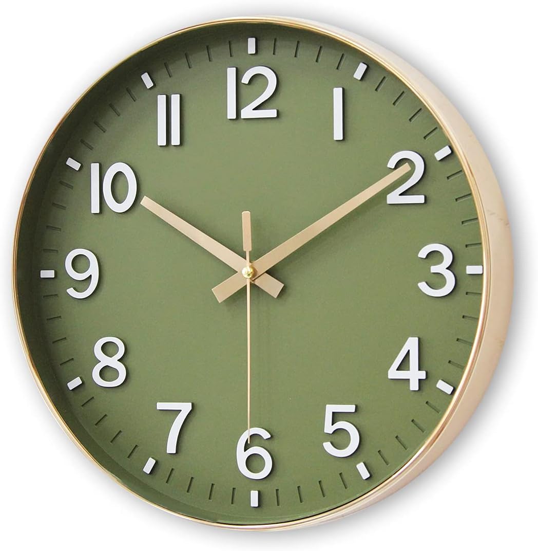 HZDHCLH 30cm Lautlos Wanduhr Schleichende Sekunde mit Arabisch Ziffer ohne Ticken für Dekoration Woh