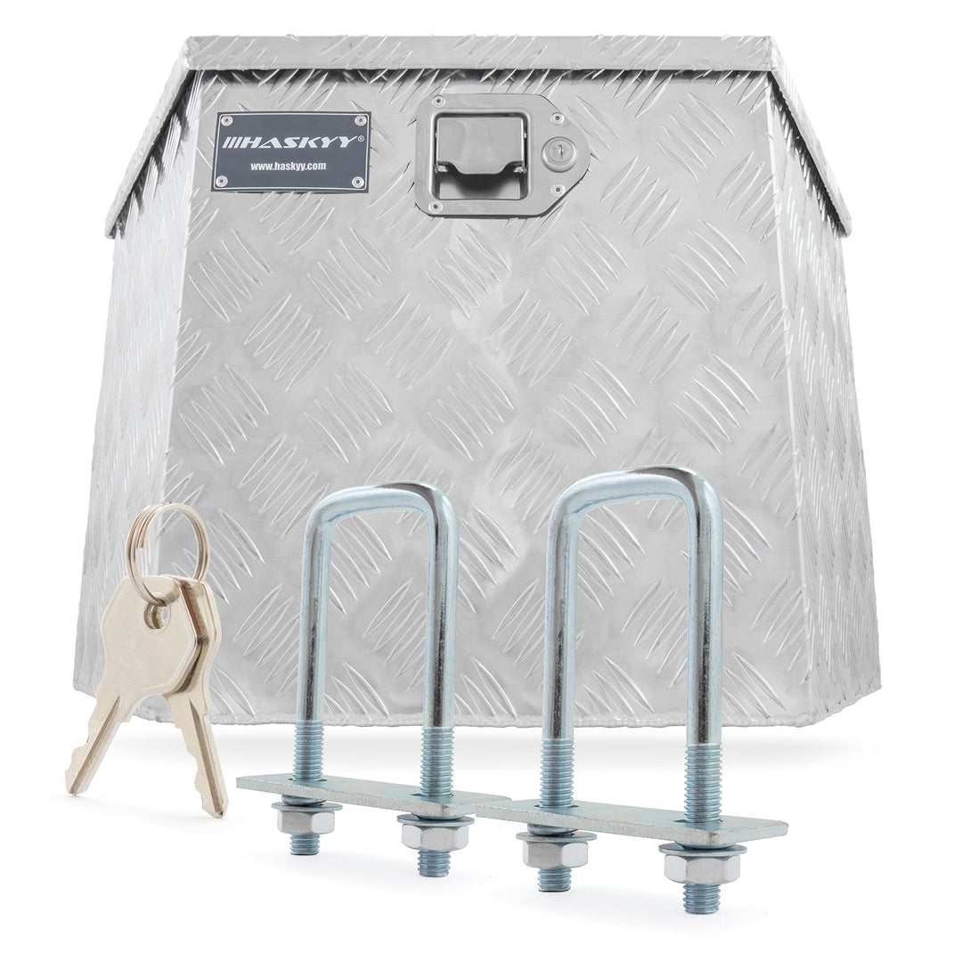 Aluminium Transportbox 700x285x420 mm Trapez Truckbox Deichselbox Werkzeugkasten Alubox Alukoffer Tr