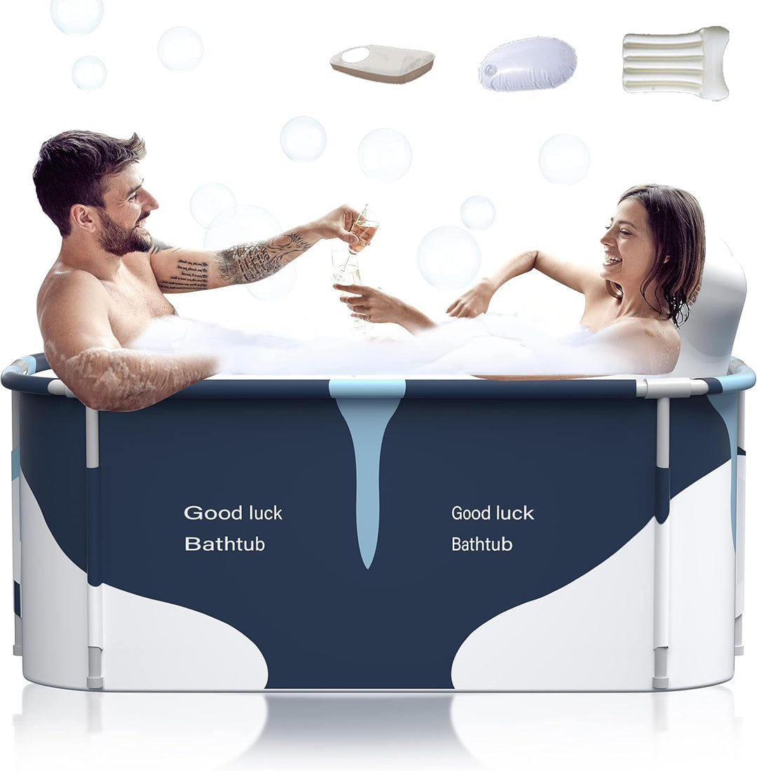 Kiseely 140cm tragbare faltbare Badewanne für 2 Personen, grosse Familie Badewanne für SPA, effizien