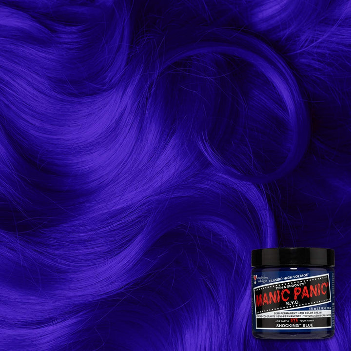 Manic Panic Shocking Blue Classic Creme, Vegan, Cruelty Free, Semi Permanent Hair Dye 2 x 118ml Shoc