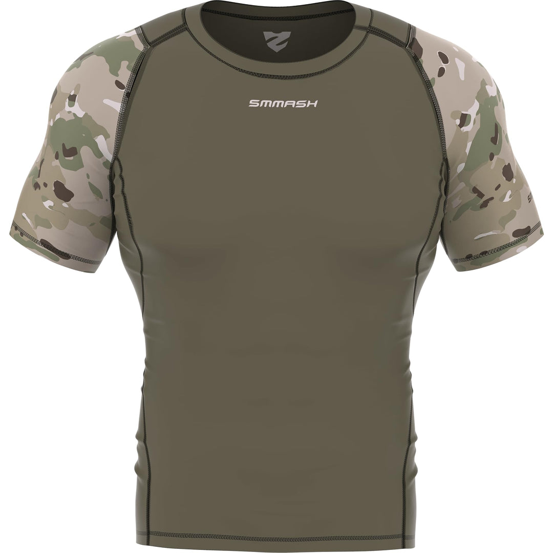 SMMASH Kompressionsshirt Funktionsshirt Herren Kurzarm Sportshirt Laufshirt Kurzarmshirt Second Skin