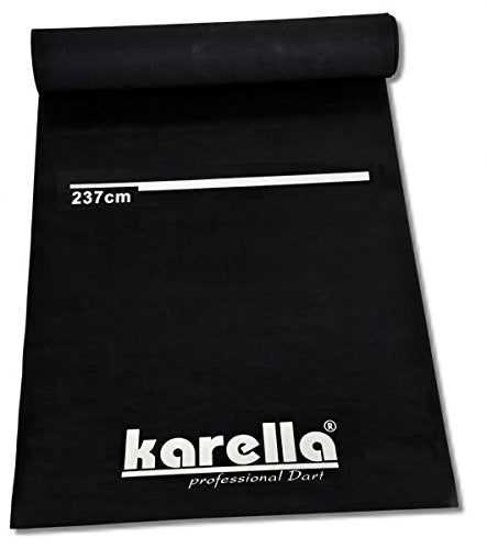 Karella Dartmatte ECO-Star entspricht mit der Abstandsmarkierung 237 cm den Offiziellen Turniermasse
