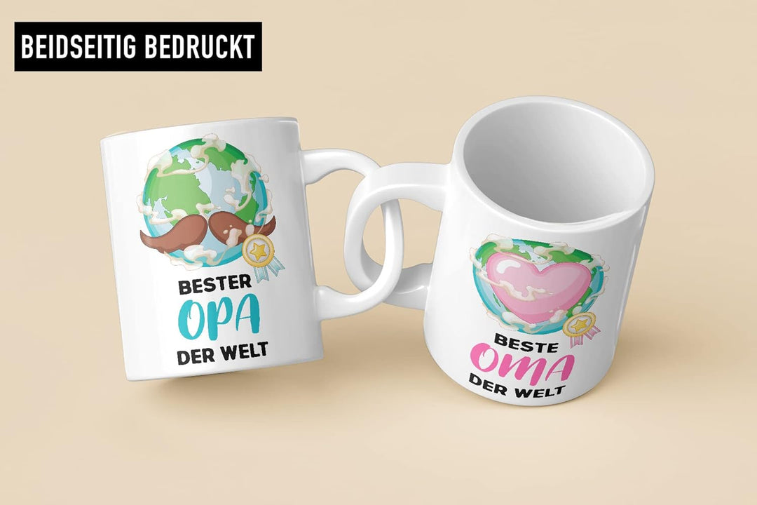 Trendation - Beste Oma und Opa Geschenk Set Tassen Weihnachten Geschenke für Grosseltern Geburtstag