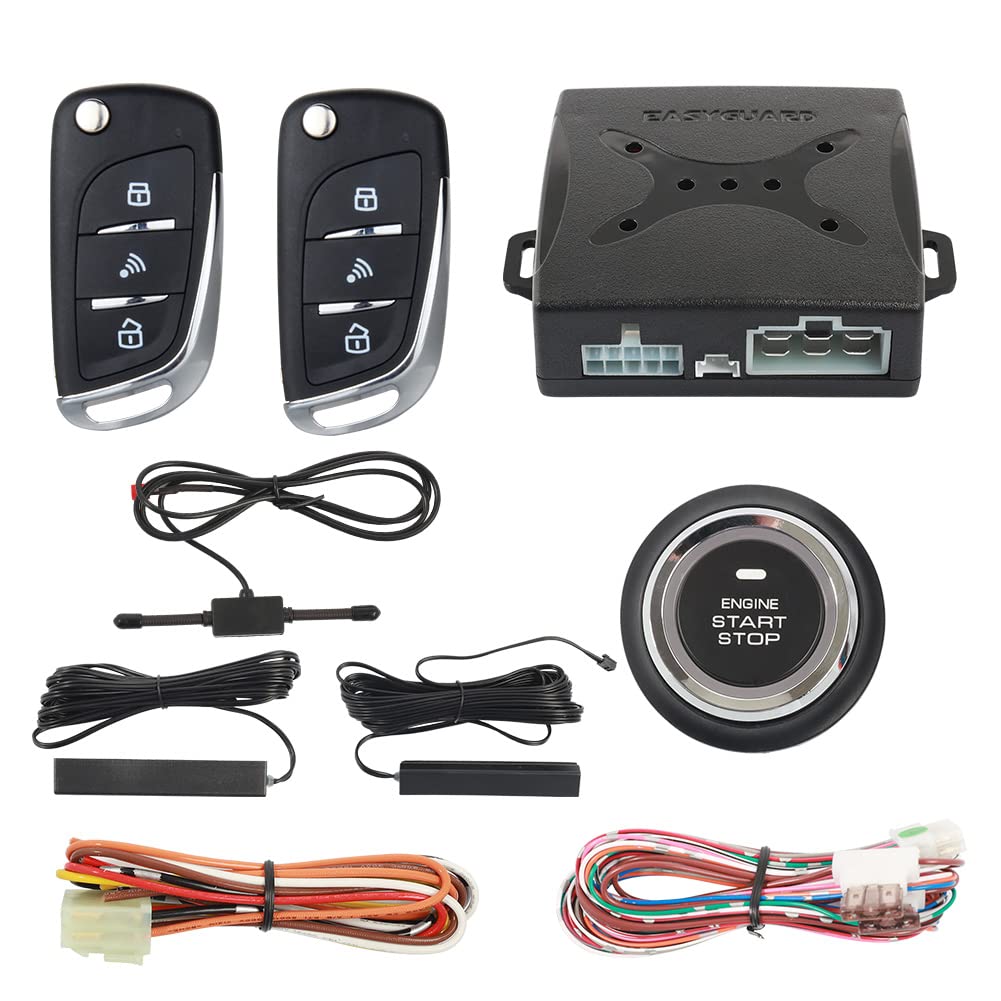 EASYGUARD EC003N-V-1 PKE Passiv Keyless Entry Car Alarmanlage Push Start Button Remote Start Starter