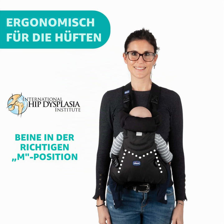 Chicco EasyFit Ergonomische Babytrage von 0 Monaten bis 9 kg, Baby-Rucksack, einfach zu bedienen, zu