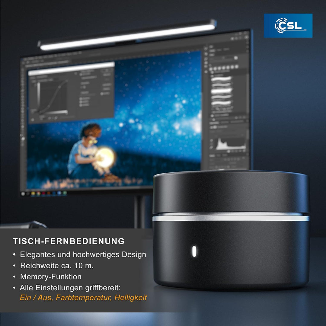 CSL - Screenbar LED USB Monitorlampe Bildschirmlampe Lichtleiste, Lightbar mit Fernbedienung, Monito