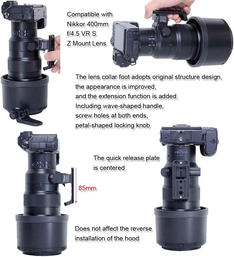 Objektiv-Kragenständer, Ersatzfuss-Stativ, Ringbasis, kompatibel mit Nikon Nikkor 400 mm f/4.5 VR S