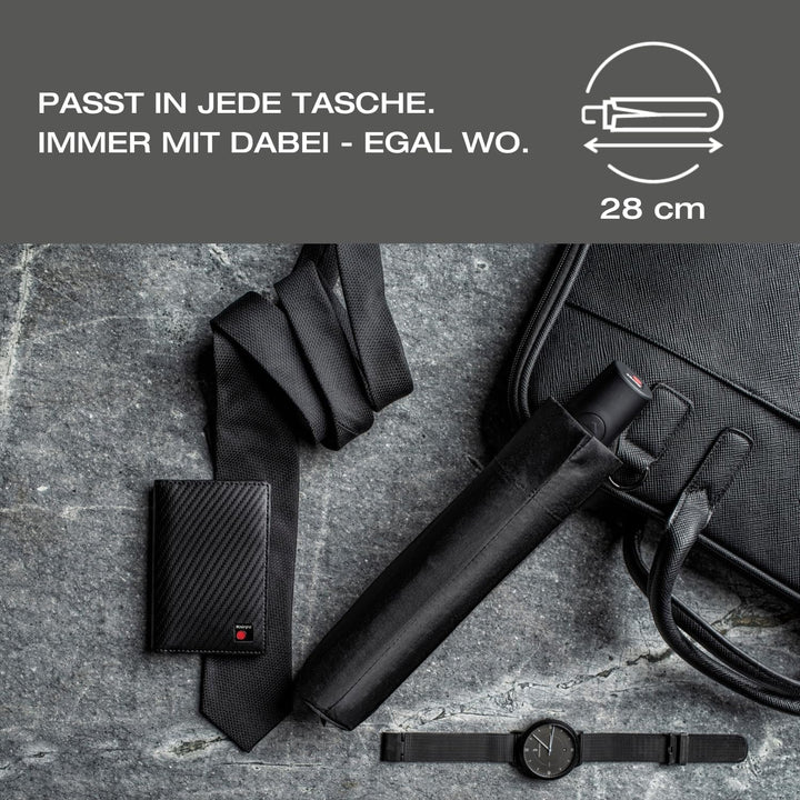 Knirps I.200 Taschenschirm Duomatic Automatik Regenschirm windstabil Navy, Navy