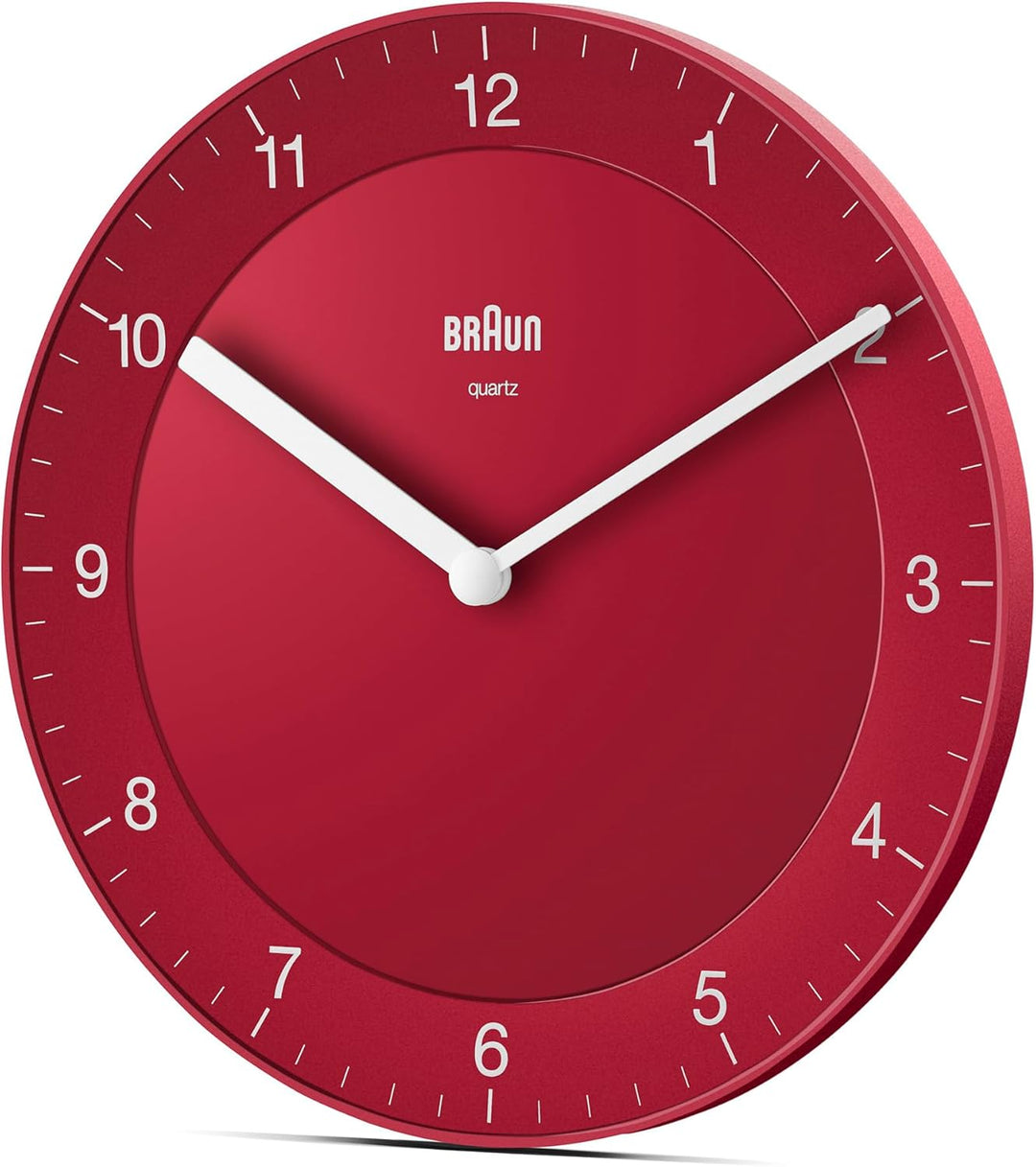 Braun Klassische analoge Wanduhr ruhigem Quarzuhrwerk, leicht lesbarem Zifferblatt mit 20 cm Durchme