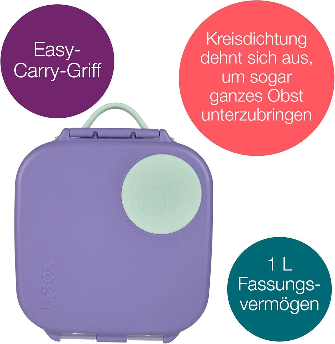 b.box Mini Brotdose für Kinder mit Fächern | Bento Box, 3 Fächer (2 Auslaufsicher) | Lunchbox für Ge