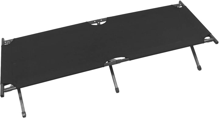 MFH US Camp Bed Aluminium 190x66 cm Schwarz 190x66 cm, Schwarz 190x66 cm