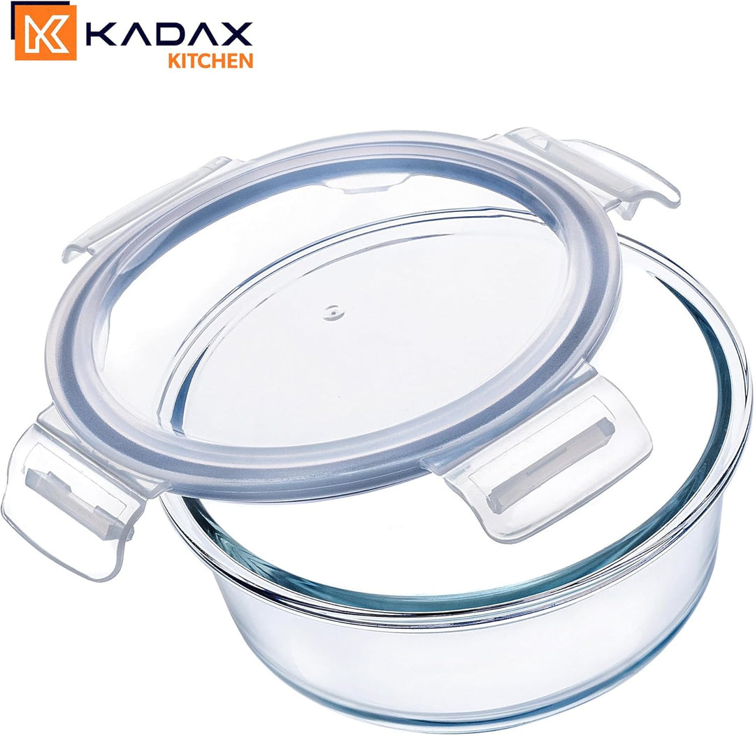 KADAX Glasbehälter Set mit Deckel, 3 Grössen 370/1300/1520 ml, luftdichte Frischhaltedosen aus Glas,