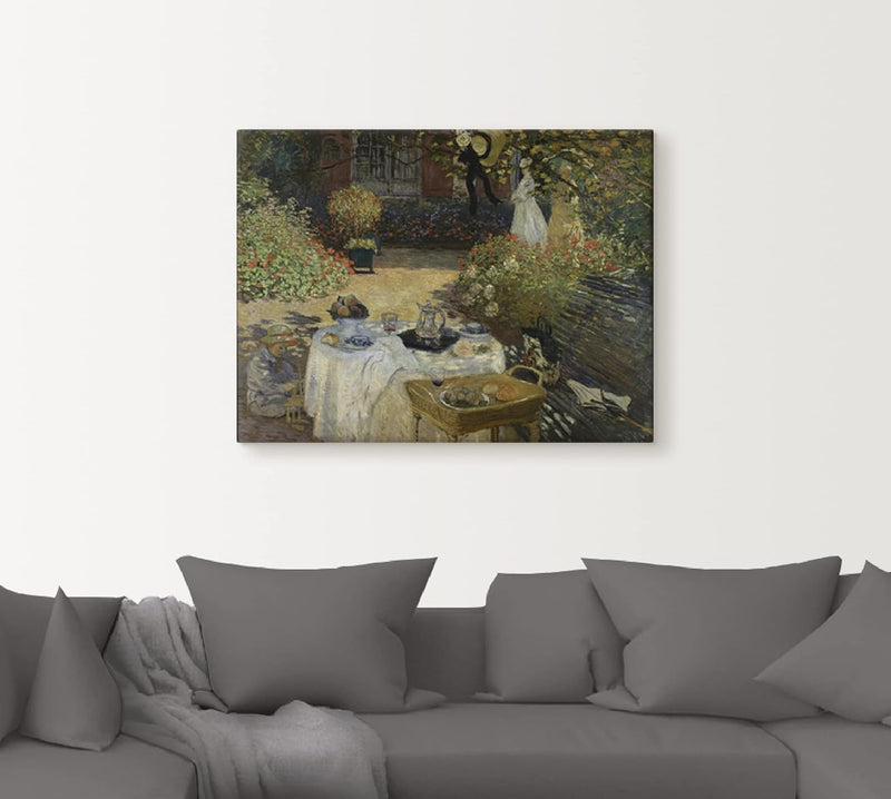 ARTland Leinwandbilder Wandbild Bild auf Leinwand 40x30 cm Wanddeko Sommer Gartenmöbel Tisch Essen F