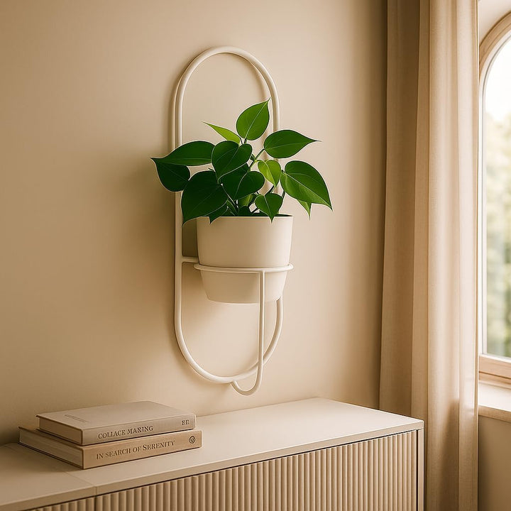 Pflanzregal Wand - Blumenhalter Hängend - aus Metall, Moderne Wand Deko für Wohnzimmer, Jugendzimmer