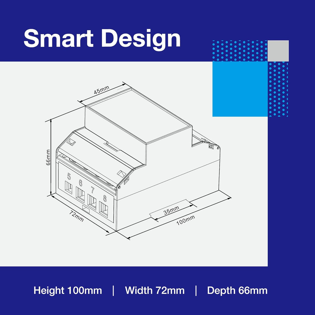 SDM630 Modbus v2 Drei-Phasen-Elektro-Energiezähler, 100 Ampere kWh DIN-Schienen-Leistungsmesser, Pul