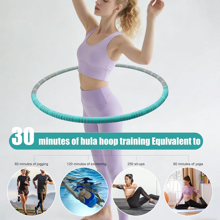 Hula Hoop Reifen Erwachsene und Kinder zum Abnehmen, 8 Teile abnehmbar, Gewicht können angepasst Wer