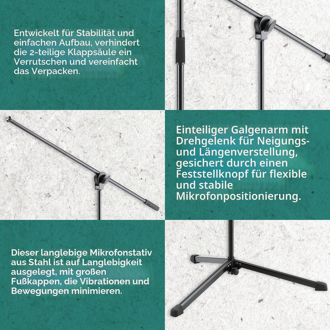 Konig & Meyer Standard-Mikrofon-Auslegerständer - 25400 890 - 1600 mm / 680 mm Standard, 890 - 1600