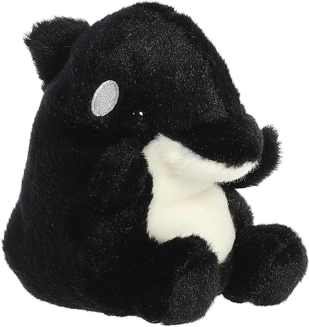 Aurora Adorable Palm Pals Juneau Orca Stuffed Animal - Pocket-Sized Fun - On-The-Go Play - Black 5 I